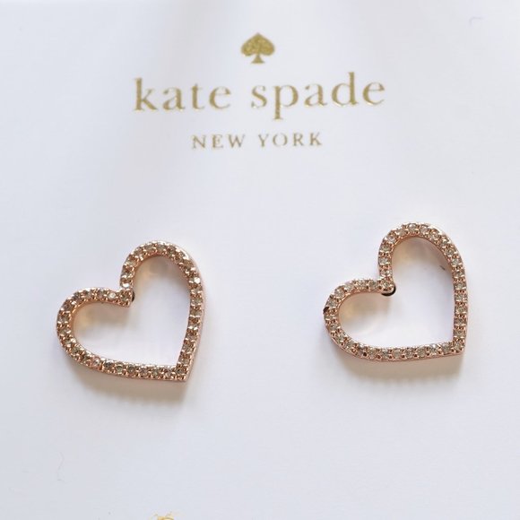Kate Spade Pave Heart Stud Earrings - Picture 2 of 3
